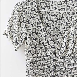 Urban outfitters bennett button down smocked top